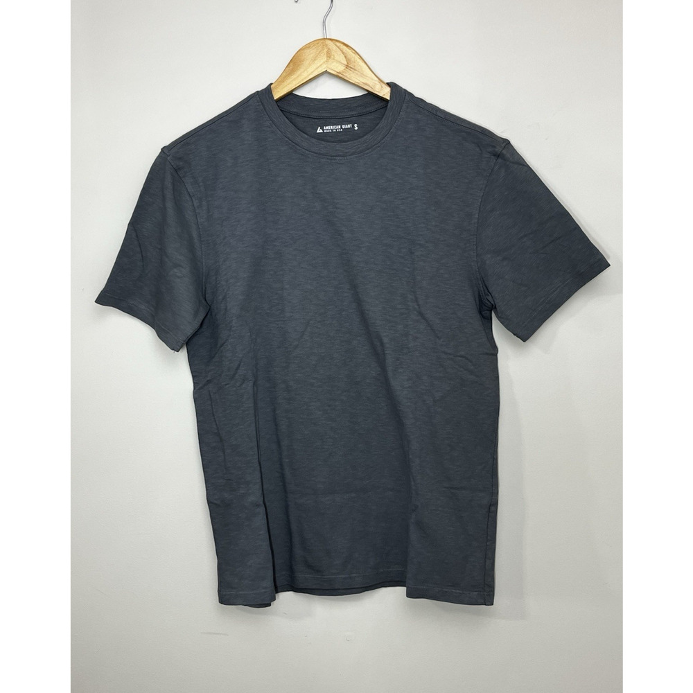 American Giant Premium Slub Crew Tee Mens Small Gray Cotton T Shirt